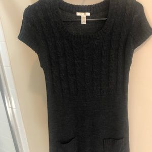 Grey knit sweater dress